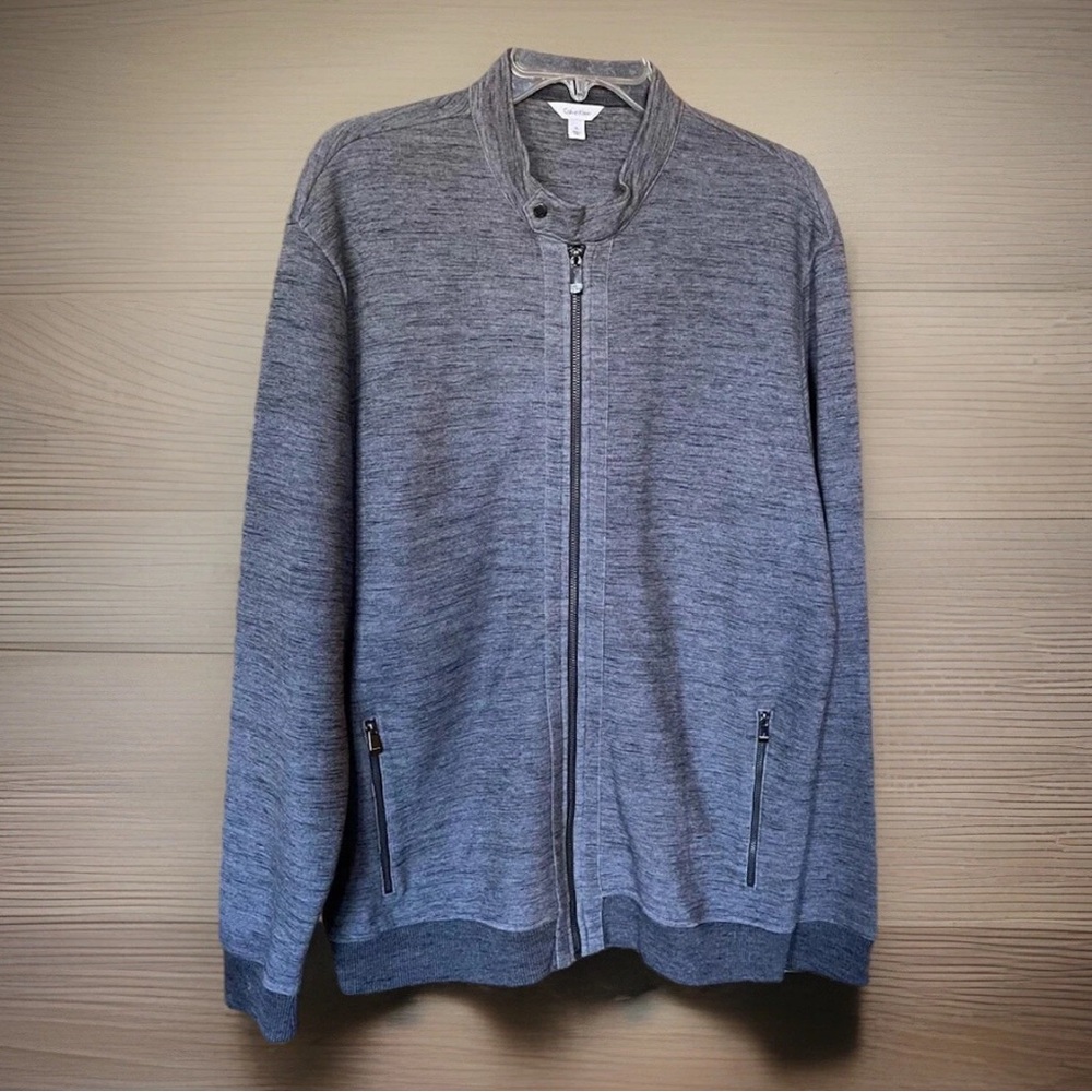 Calvin Klein Gray Black Zip Front Jacket XL